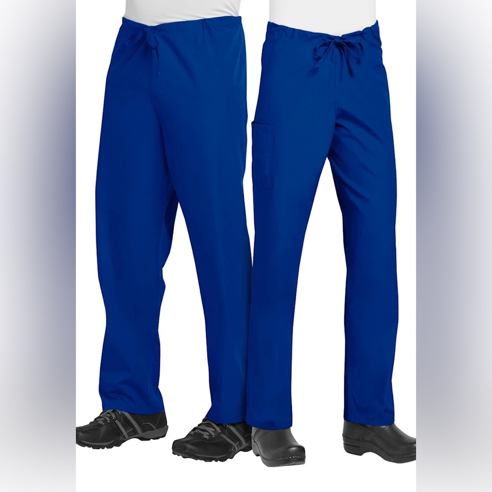 Bundle of 2 NEW ScrubZone by Landau Unisex Drawstring Scrub Pants in Cobalt Blue